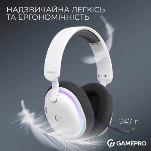 Наушники GamePro Asgard Bragi 7.1 RGB Tri-Mod White (HSW250W)