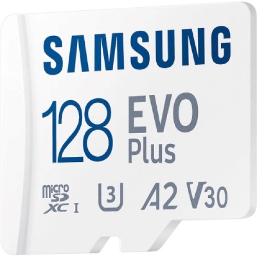 Карта памяти Samsung 128 GB microSDXC Class 10 UHS-I U3 V30 A2 EVO Plus+SD Adapte (MC128SA/EU)