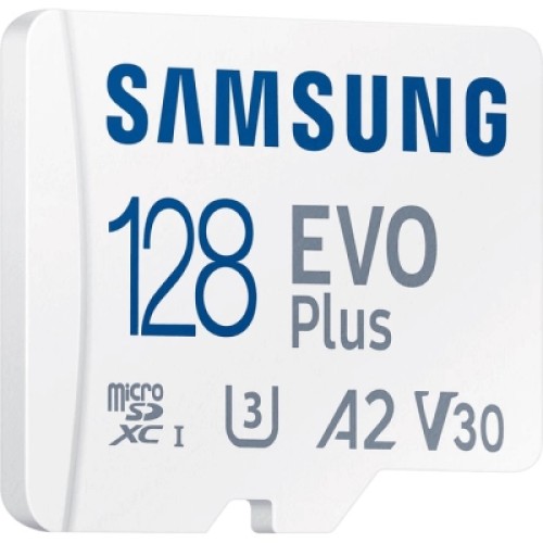 Карта памяти Samsung 128 GB microSDXC Class 10 UHS-I U3 V30 A2 EVO Plus+SD Adapte (MC128SA/EU)