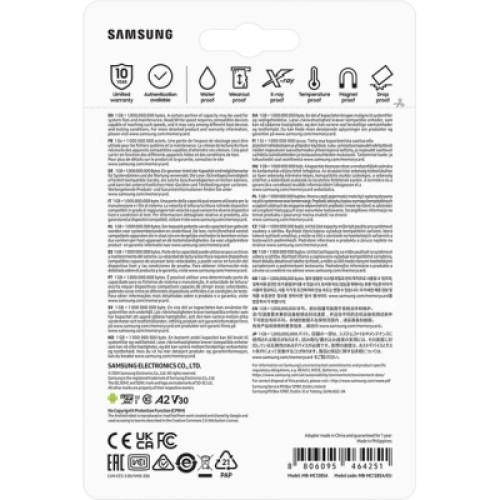 Карта памяти Samsung 128 GB microSDXC Class 10 UHS-I U3 V30 A2 EVO Plus+SD Adapte (MC128SA/EU)