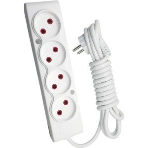 Мережевий подовжувач TECCO 5м 4 поста white (8681277841507)