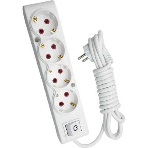 Сетевой удлинитель TECCO 3м 4 поста white (8681277842733)