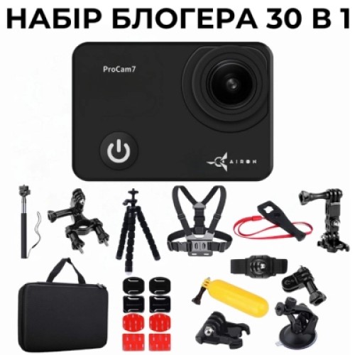 Экшн-камера AirOn ProCam 7 30in1 Blogger Kit Black (4822356754800)