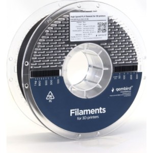 Пластик для 3D-принтера Gembird PLA High Speed 1.75 мм, 1kg black (3DP-PLA1.75HY-01-BK)