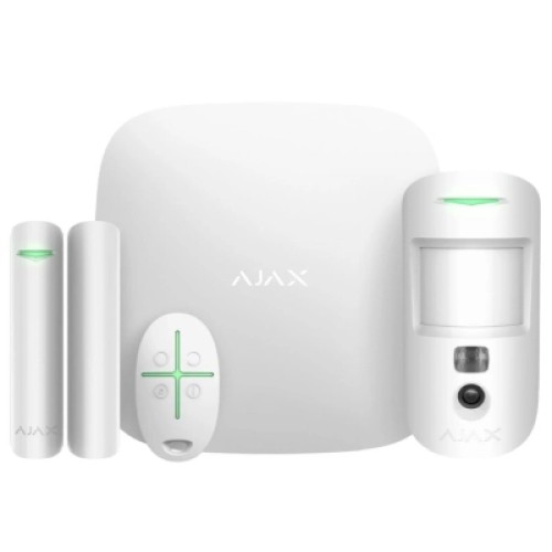 Комплект охранной сигнализации Ajax StarterKit Cam Plus HDR white