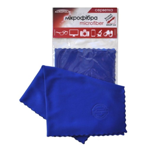 Салфетки Acropolis A-90/12 microfiber 29*22см blue, поштучно (A90-12DB)