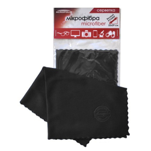 Салфетки Acropolis A-90/12 microfiber 29*22см black, поштучно (A90-12BK)