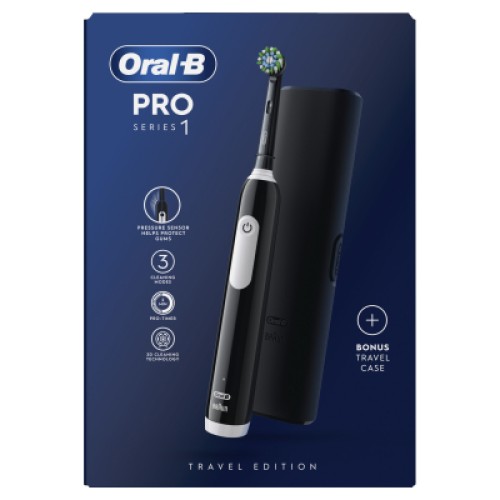 Электрическая зубная щетка Oral-B Pro Series 1 D305.513.3X BK типу 3791+ чохол Travel Edition