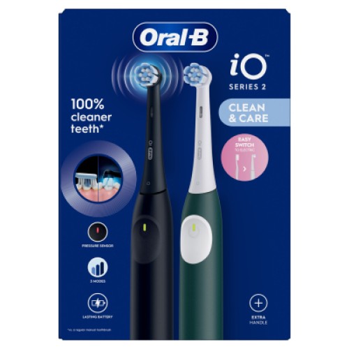 Электрическая зубная щетка Oral-B iO2 Series Night Black / Forest Green + Extra Handle