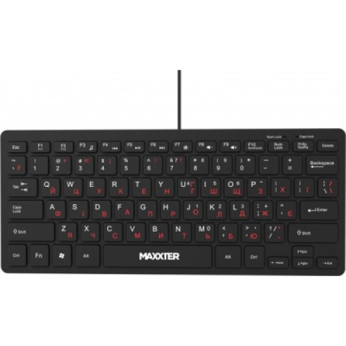 Клавиатура Maxxter KBM-C01B-UA USB UA Black (KBM-C01B-UA)