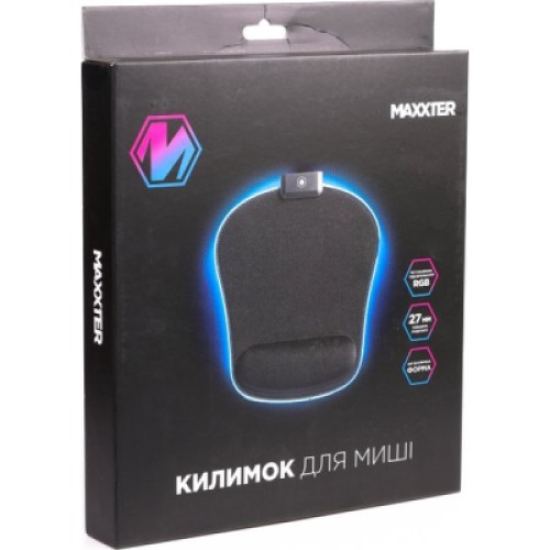 Коврик для мышки Maxxter MMP-LEDPAD-BK RGB Black (MMP-LEDPAD-BK)