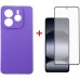 Чехол для мобильного телефона Dengos Xiaomi Redmi Note 14 4G Carbon + glass (Purple) (DG-KM-136)