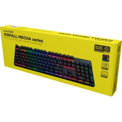 Клавиатура Hator Icefall Mecha Rainbow Wireless/USB Black (HTK204UA)