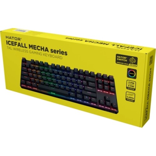 Клавиатура Hator Icefall Mecha TKL Rainbow Wireless/USB Black (HTK287UA)