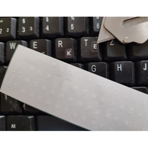 Наклейка на клавиатуру BestKey миниатюрная прозрачная, 56, белый (BKm3WhTr)