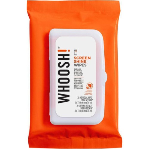 Салфетки Whoosh! Screen Shine 20 WIPES 10х7cm + 1microfiber 14х14cm (1FG20WPENFR)