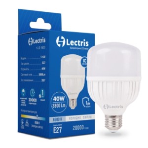 Лампочка Lectris LED T125 40W 6500K 220V E27 (1-LC-1603)