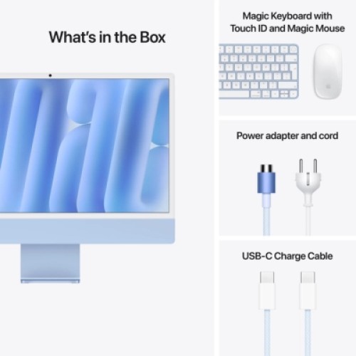 Компьютер Apple 24" iMac Retina 4.5K / Apple M4 (10-c/CPU, 10-c/GPU), 16, 512, Blue (MWV33UA/A)