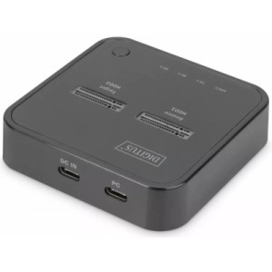 Док-станція для накопичувачів Digitus Dual M.2 NVMe SSD USB Type-C 3.2 Black (DA-71545)