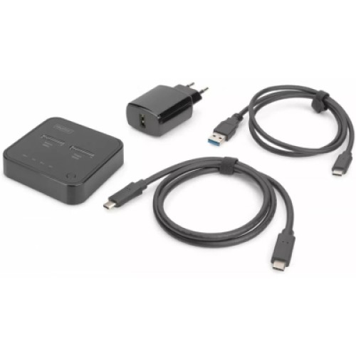 Док-станция для накопителей Digitus Dual M.2 NVMe SSD USB Type-C 3.2 Black (DA-71545)