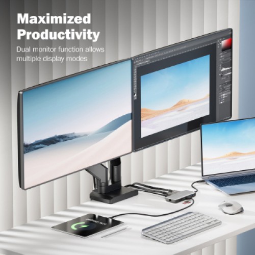 Порт-репликатор Digitus USB-C > 2xHDMI/2xUSB-A/USB-C/SD/MicroSD/RJ54 (DA-70915)