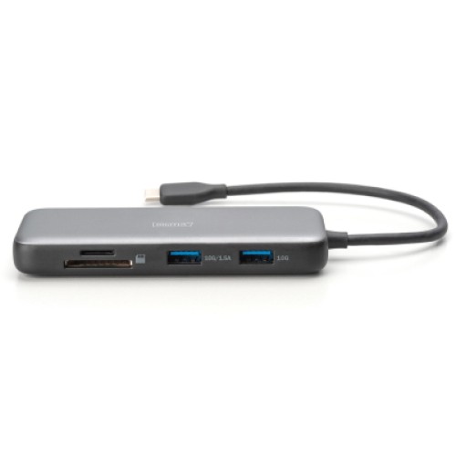Порт-репликатор Digitus USB-C > 2xHDMI/2xUSB-A/USB-C/SD/MicroSD/RJ54 (DA-70915)