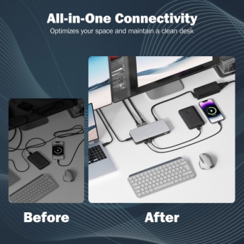 Порт-репликатор Digitus USB-C > 2xHDMI/DP/2xUSB-A/USB-C/SD/MicroSD/RJ54/DC/Audio (DA-70917)
