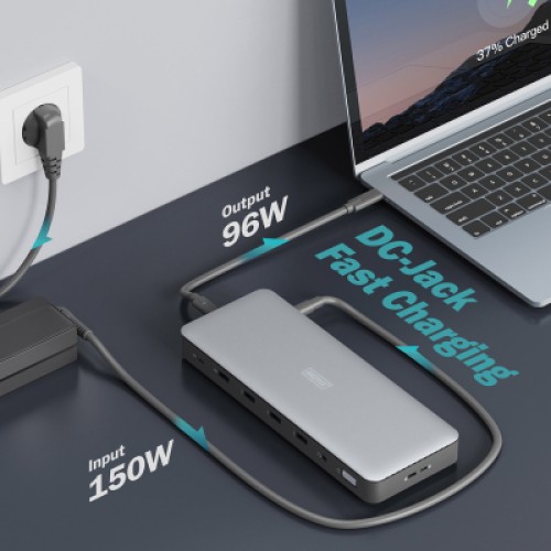 Порт-репликатор Digitus USB-C > 3xHDMI/2xDP/4xUSB-A/USB-C/RJ54/DC/Audio (DA-70918)