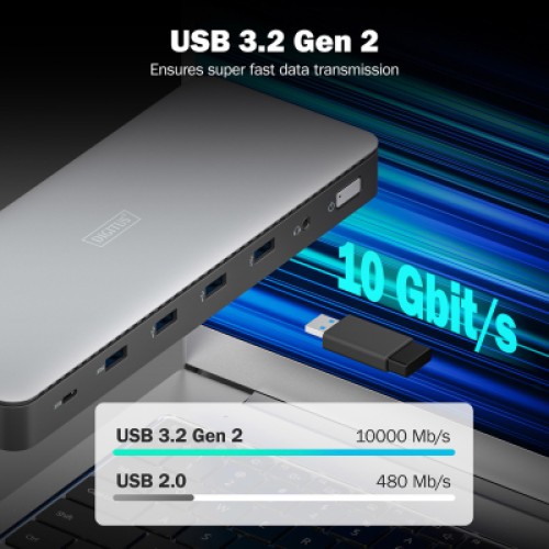 Порт-репликатор Digitus USB-C > 3xHDMI/2xDP/4xUSB-A/USB-C/RJ54/DC/Audio (DA-70918)