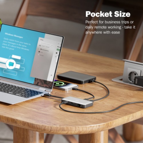 Порт-репликатор Digitus USB-C > HDMI/2xUSB-A/USB-C/SD/MicroSD/RJ54 (DA-70914)