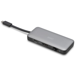 Порт-реплікатор Digitus USB-C > HDMI/2xUSB-A/USB-C/SD/MicroSD/RJ54 (DA-70914)