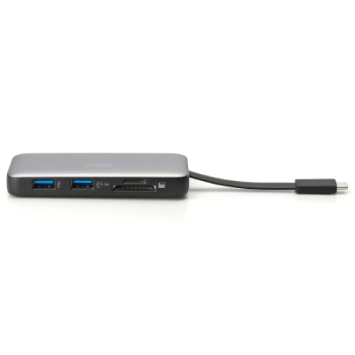 Порт-репликатор Digitus USB-C > HDMI/2xUSB-A/USB-C/SD/MicroSD/RJ54 (DA-70914)