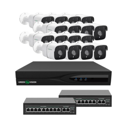 Комплект видеонаблюдения Greenvision GV-IP-K-W88/16