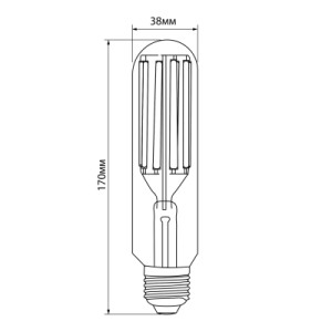 Лампочка Videx LED Filament T38F 24W E27 5000K (VL-T38F-24275)