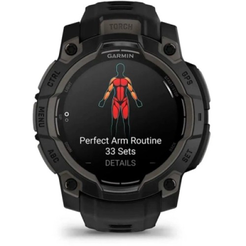 Смарт-часы Garmin Instinct 3, 45mm, AMOLED, Black Bezel with Black Band, GPS смарт-годинник (010-02936-00)