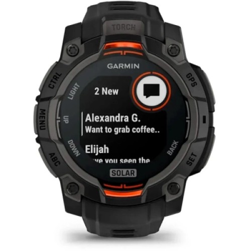 Смарт-часы Garmin Instinct 3, 45mm, Solar, Black Bezel with Black Band, GPS смарт-годинник (010-02934-00)