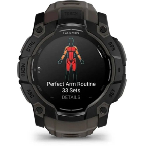 Смарт-часы Garmin Instinct 3, 50mm, AMOLED, Black Bezel with Charcoal Band, GPS смарт-годинник (010-03020-00)