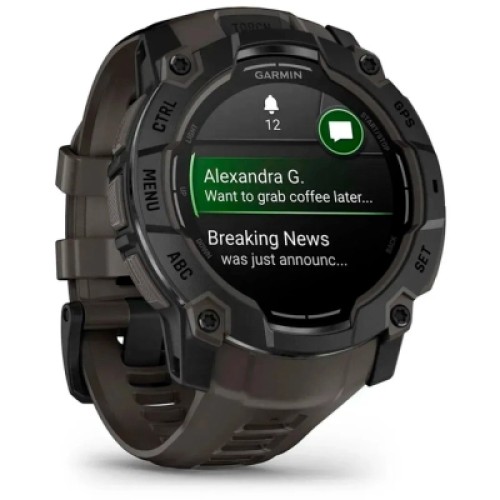 Смарт-часы Garmin Instinct 3, 50mm, AMOLED, Black Bezel with Charcoal Band, GPS смарт-годинник (010-03020-00)