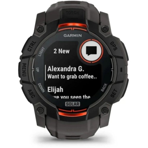 Смарт-часы Garmin Instinct 3, 50mm, Solar, Black Bezel with Charcoal Band, GPS смарт-годинник (010-02935-00)