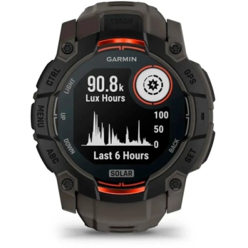 Смарт-часы Garmin Instinct 3, 50mm, Solar, Black Bezel with Charcoal Band, GPS смарт-годинник (010-02935-00)