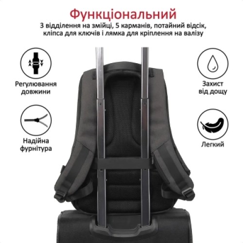 Рюкзак для ноутбука Promate 16" Defender Black (defender-16.black)