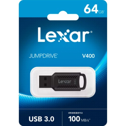 USB флеш накопитель Lexar 64GB JumpDrive V400 Black USB 3.0 (LJDV400064G-BNBNG)