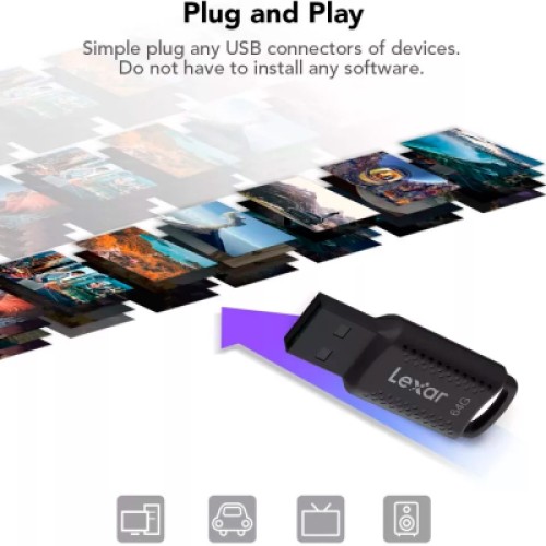 USB флеш накопитель Lexar 64GB JumpDrive V400 Black USB 3.0 (LJDV400064G-BNBNG)