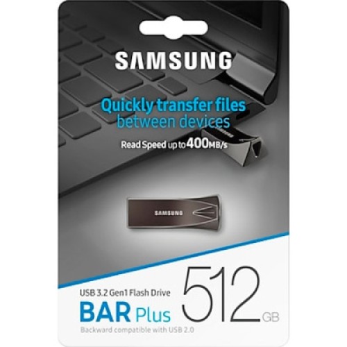 USB флеш накопитель Samsung 512GB Bar Plus Titanium Gray USB 3.2 (MUF-512BE4/APC)
