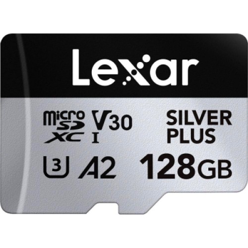 Карта памяти Lexar 128GB microSDXC class 10 UHS-I U3 V30 A2 Professional Silver (LMSSIPL128G-BNANG)