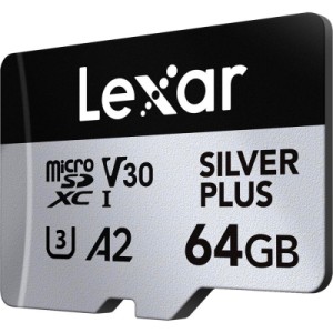 Карта пам'яті Lexar 64GB microSDXC class 10 UHS-I U3 V30 A2 Professional Silver (LMSSIPL064G-BNANG)