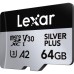 Карта памяти Lexar 64GB microSDXC class 10 UHS-I U3 V30 A2 Professional Silver (LMSSIPL064G-BNANG)