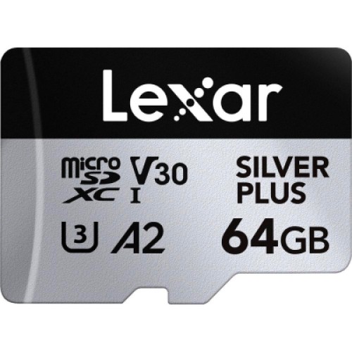 Карта памяти Lexar 64GB microSDXC class 10 UHS-I U3 V30 A2 Professional Silver (LMSSIPL064G-BNANG)