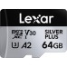Карта памяти Lexar 64GB microSDXC class 10 UHS-I U3 V30 A2 Professional Silver (LMSSIPL064G-BNANG)