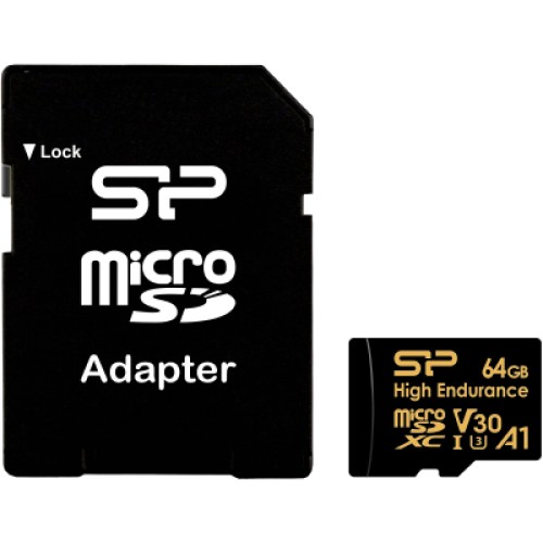 Карта памяти Silicon Power 64GB microSDXC class 10 UHS-I U3 V30 A1 High Endurance (SP064GBSTXDV3V1HSP)